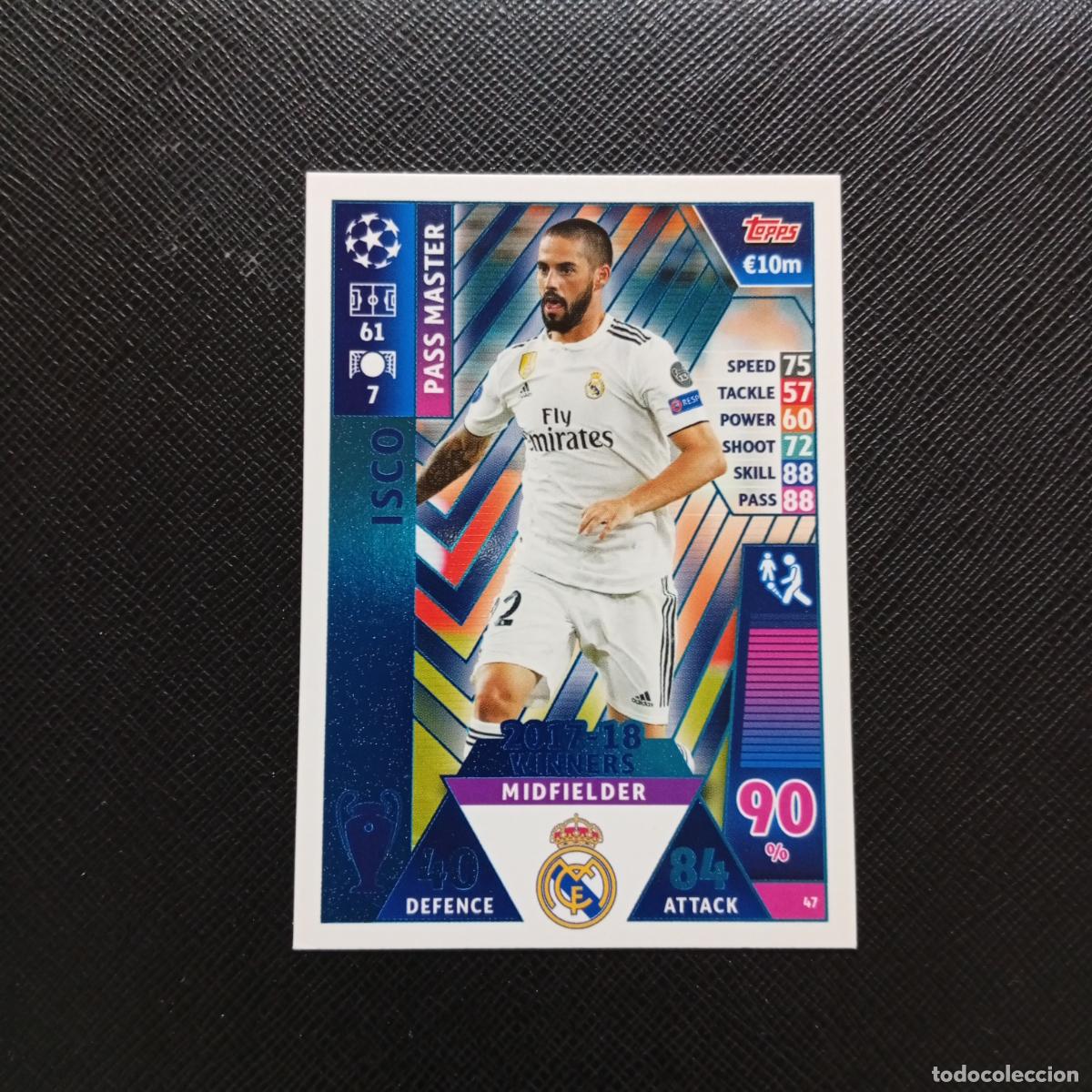 Cromos de F&uacute;tbol: 47 ISCO REAL MADRID TOPPS MATCH ATTAX 2018 2109 FUTBOL CROMO 18 19 - A138 PG154 B