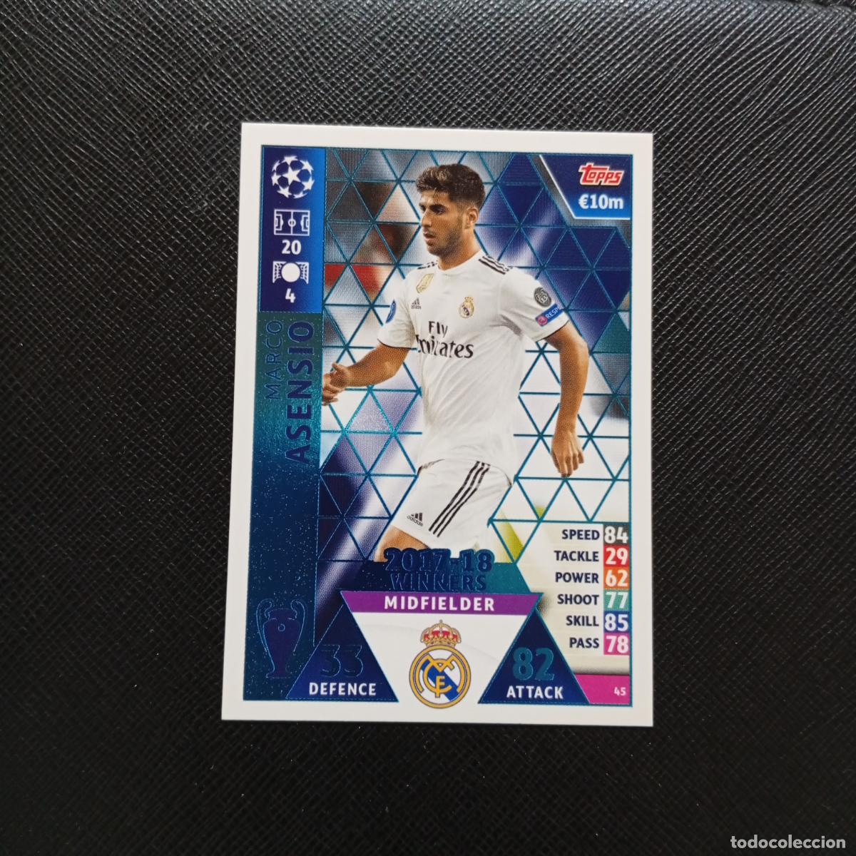 Figurine di Calcio: 45 MARCO ASENSIO REAL MADRID TOPPS MATCH ATTAX 2018 2109 FUTBOL CROMO 18 19 - A138 PG172