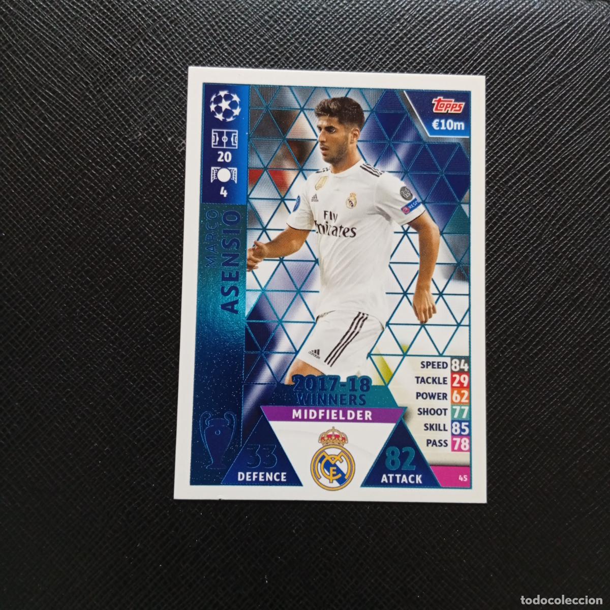 Figurine di Calcio: 45 MARCO ASENSIO REAL MADRID TOPPS MATCH ATTAX 2018 2109 FUTBOL CROMO 18 19 - A138 PG172 B