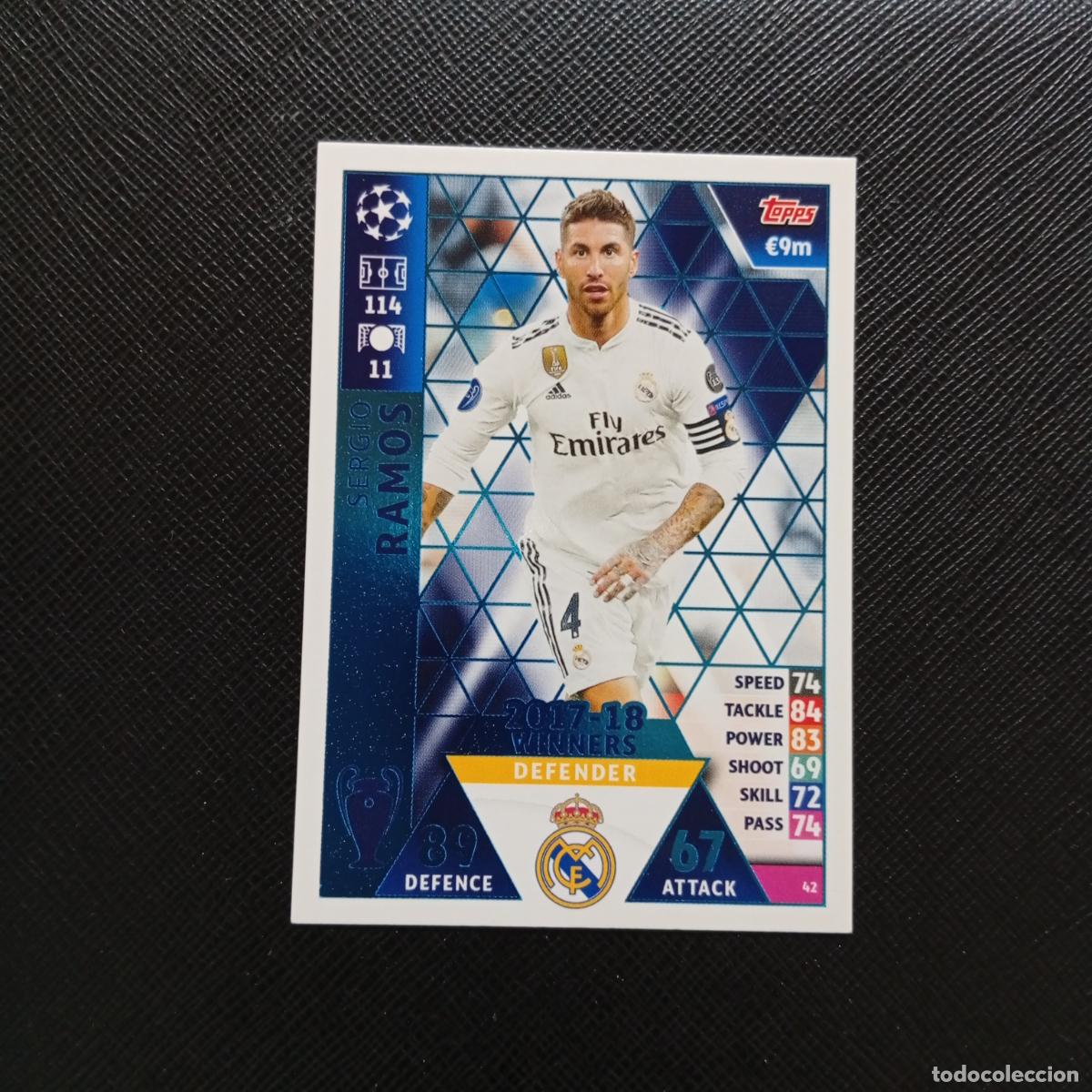 Cromos de f&uacute;tbol: 42 SERGIO RAMOS REAL MADRID TOPPS MATCH ATTAX 2018 2109 FUTBOL CROMO 18 19 - A138 PG226 B