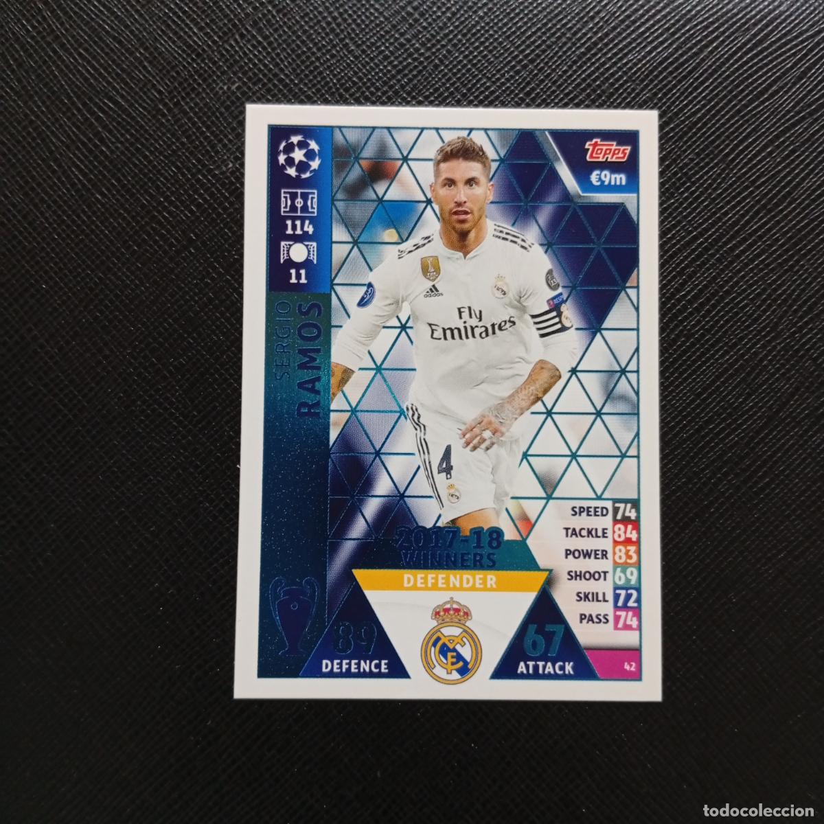 Cromos de f&uacute;tbol: 42 SERGIO RAMOS REAL MADRID TOPPS MATCH ATTAX 2018 2109 FUTBOL CROMO 18 19 - A138 PG226 C