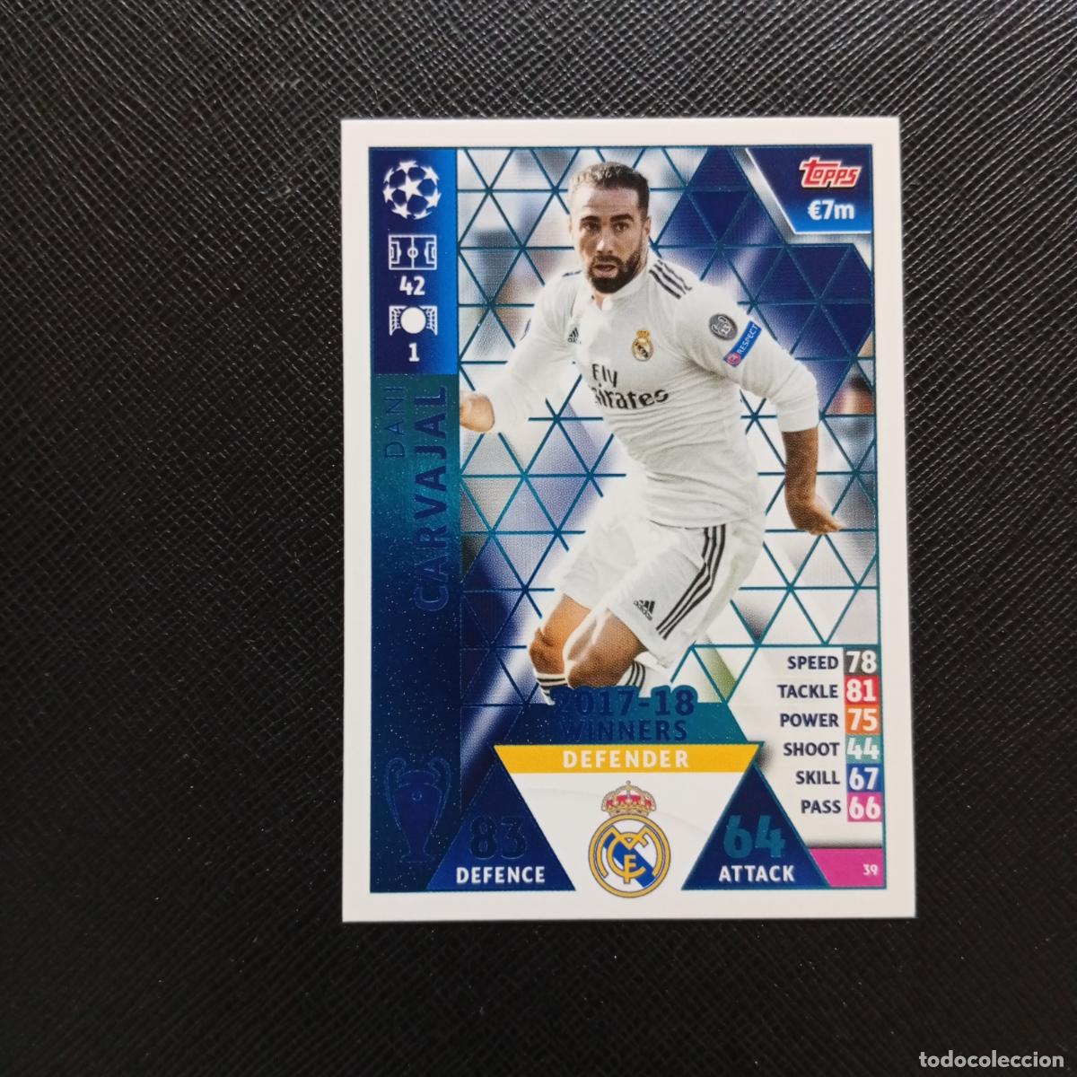 Cromos de F&uacute;tbol: 39 CARVAJAL REAL MADRID TOPPS MATCH ATTAX 2018 2109 FUTBOL CROMO 18 19 - A138 PG244 B