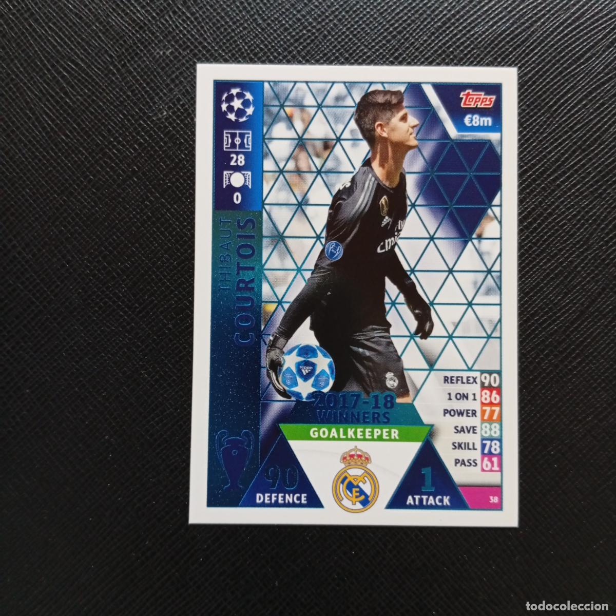 Cromos de F&uacute;tbol: 38 COURTOIS REAL MADRID TOPPS MATCH ATTAX 2018 2109 FUTBOL CROMO 18 19 - A138 PG244