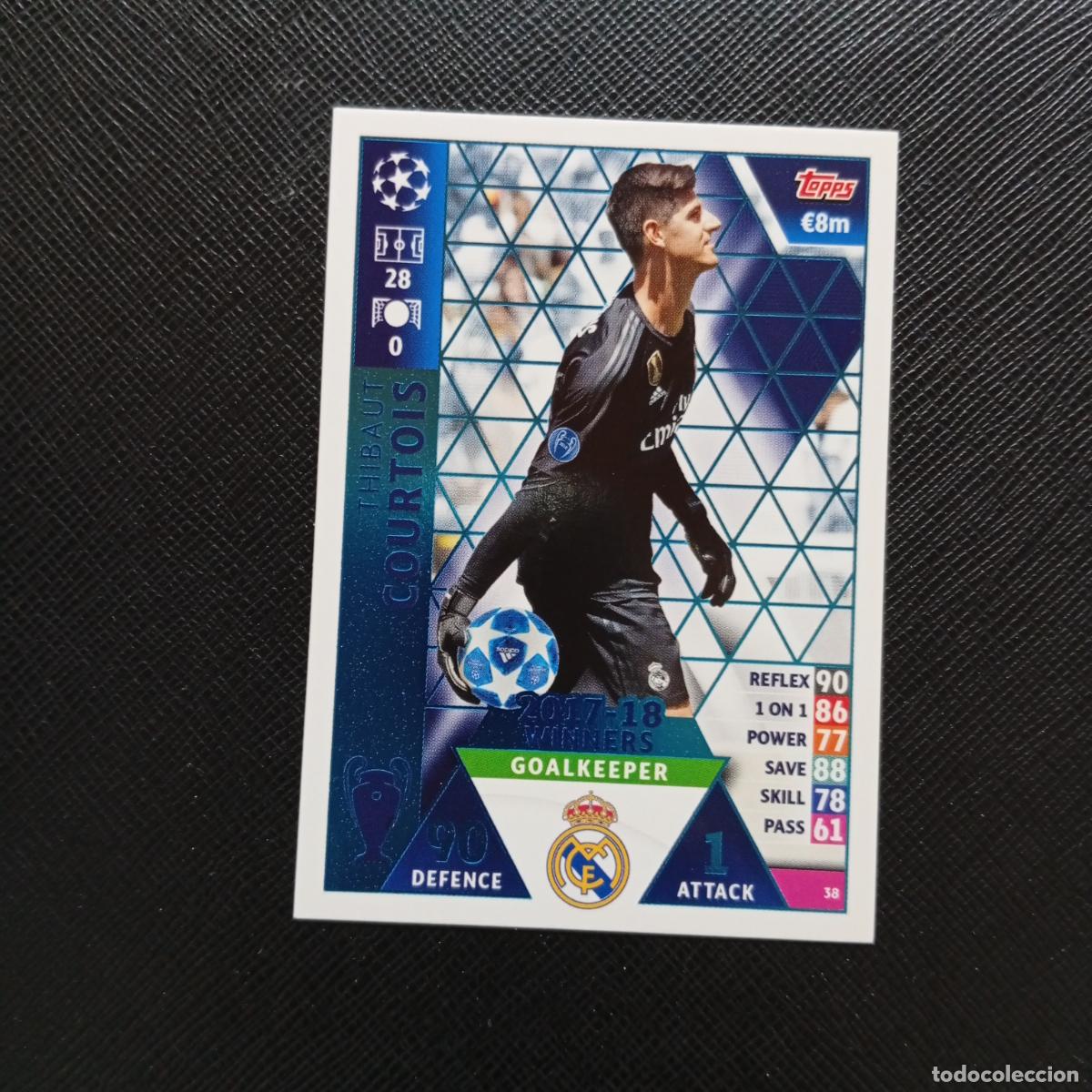 Cromos de F&uacute;tbol: 38 COURTOIS REAL MADRID TOPPS MATCH ATTAX 2018 2109 FUTBOL CROMO 18 19 - A138 PG244 B