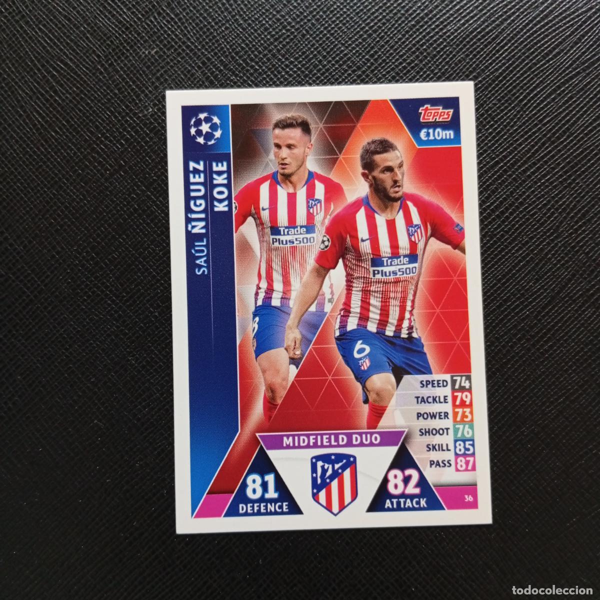 Cromos de F&uacute;tbol: 36 NIGUEZ KOKE AT MADRID TOPPS MATCH ATTAX 2018 2109 FUTBOL CROMO 18 19 - A138 PG262 D