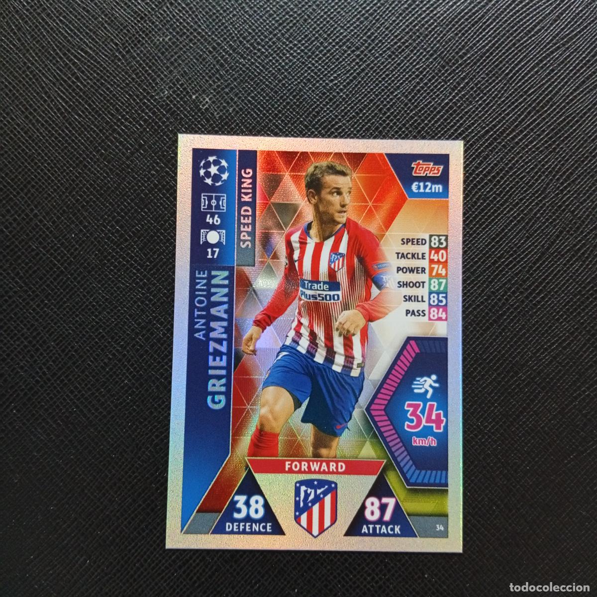 Cromos de F&uacute;tbol: 34 GRIEZMANN AT MADRID TOPPS MATCH ATTAX 2018 2109 FUTBOL CROMO 18 19 - A138 PG271