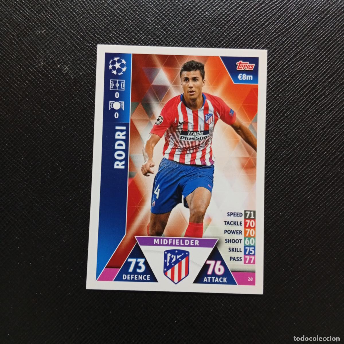Cromos de Futebol: 28 RODRI AT MADRID TOPPS MATCH ATTAX 2018 2109 FUTBOL CROMO 18 19 - A138 PG316
