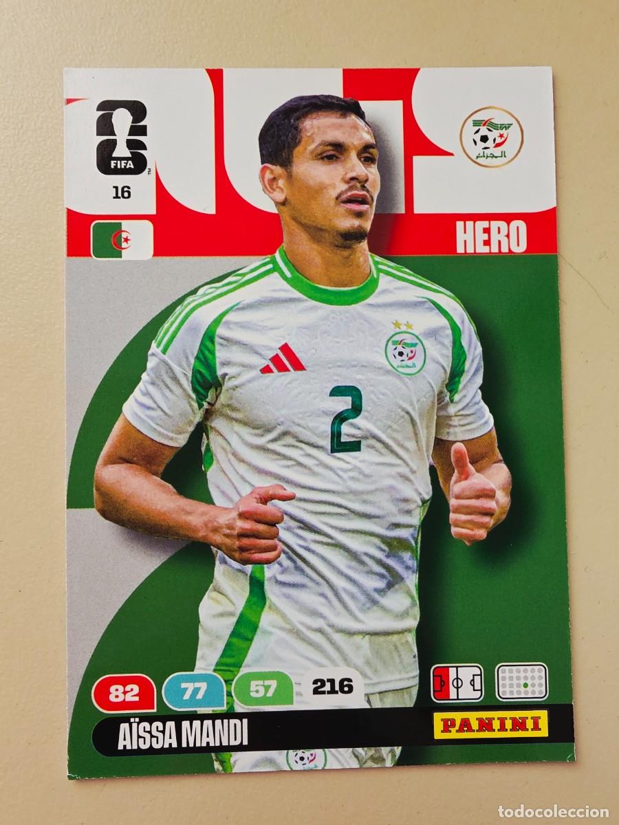 Figurine di Calcio: 16 A&iuml;ssa Mandi, Hero, Argelia, Adrenalyn XL Fifa World Cup 2026 Mundial 26