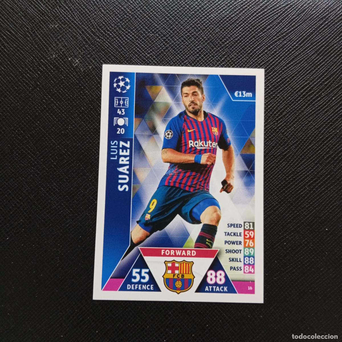 Cromos de F&uacute;tbol: 16 LUIS SUAREZ BARCELONA TOPPS MATCH ATTAX 2018 2109 FUTBOL CROMO 18 19 - A138 PG424 C