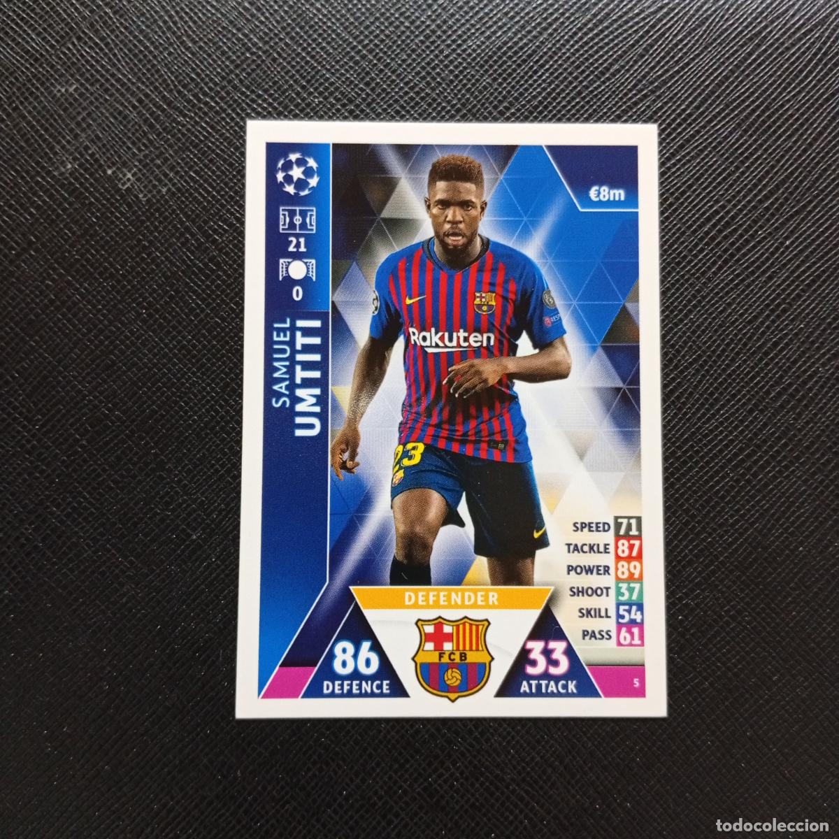 Fu&szlig;ball-Sticker: 5 UMTITI BARCELONA TOPPS MATCH ATTAX 2018 2109 FUTBOL CROMO 18 19 - A138 PG469