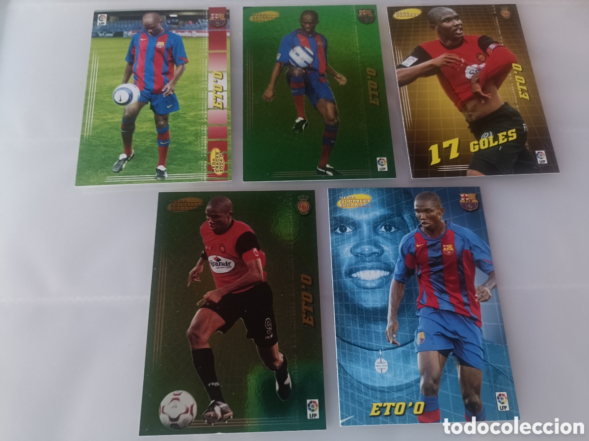 Cromos de F&uacute;tbol: MEGACRACKS 04 05 ETO'O PACK COMPLETO del Jugador