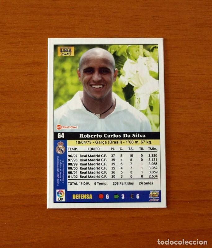 Cromos de F&uacute;tbol: Real Madrid - N&ordm; 64 Roberto Carlos - Mundicromo Las Fichas de la Liga 2002-2003, 02-03