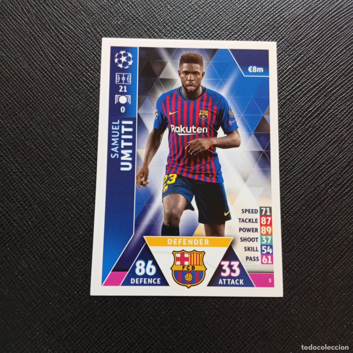Cromos de F&uacute;tbol: 5 UMTITI BARCELONA TOPPS MATCH ATTAX 2018 2109 FUTBOL CROMO 18 19 - A34 PG91 C
