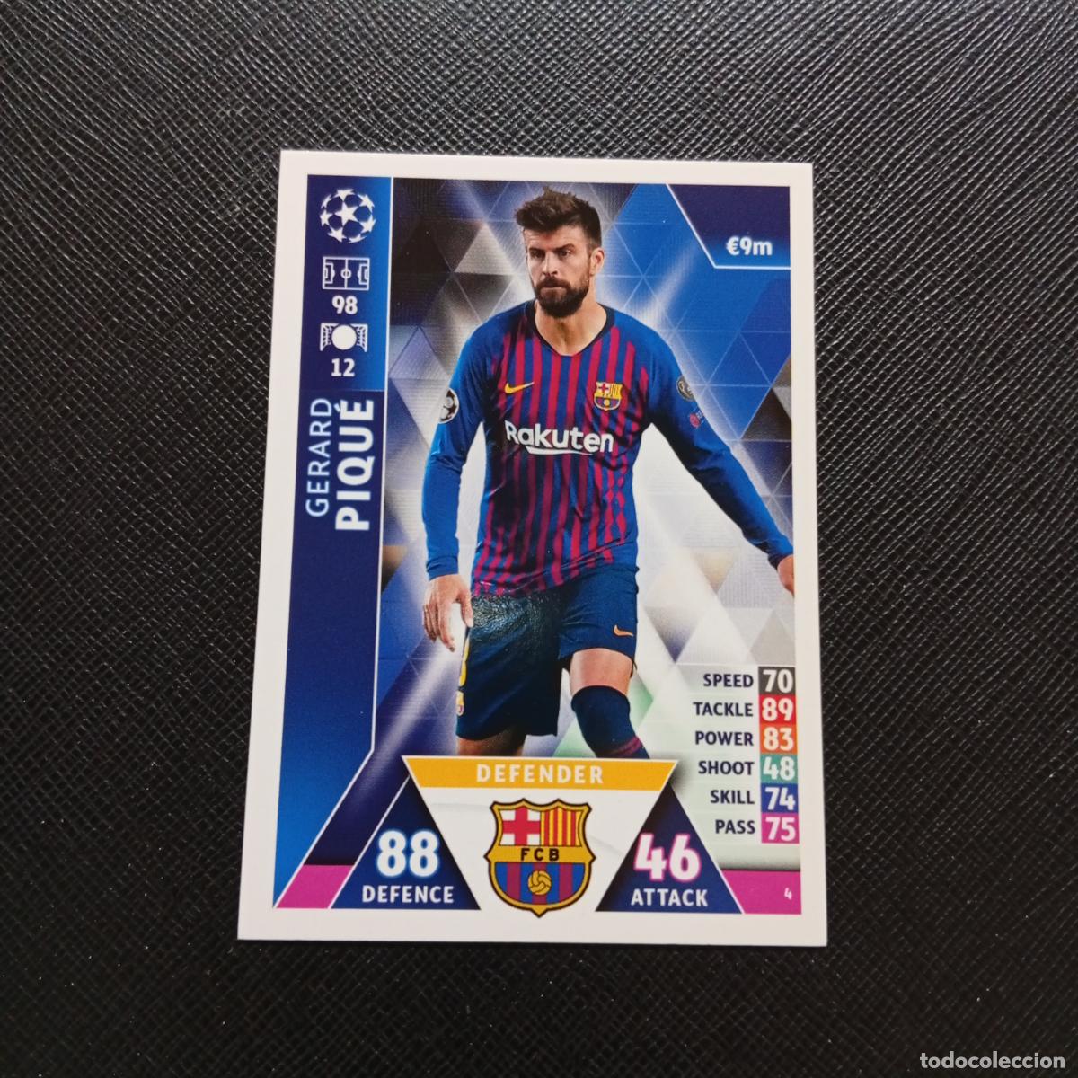 Cromos de F&uacute;tbol: 4 PIQUE BARCELONA TOPPS MATCH ATTAX 2018 2109 FUTBOL CROMO 18 19 - A34 PG100