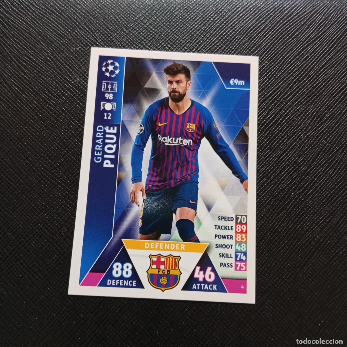Cromos de F&uacute;tbol: 4 PIQUE BARCELONA TOPPS MATCH ATTAX 2018 2109 FUTBOL CROMO 18 19 - A34 PG100 B