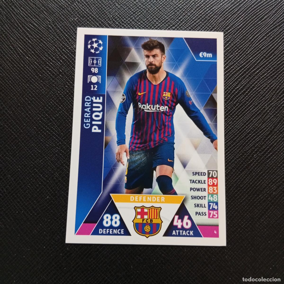 Cromos de F&uacute;tbol: 4 PIQUE BARCELONA TOPPS MATCH ATTAX 2018 2109 FUTBOL CROMO 18 19 - A34 PG100 C