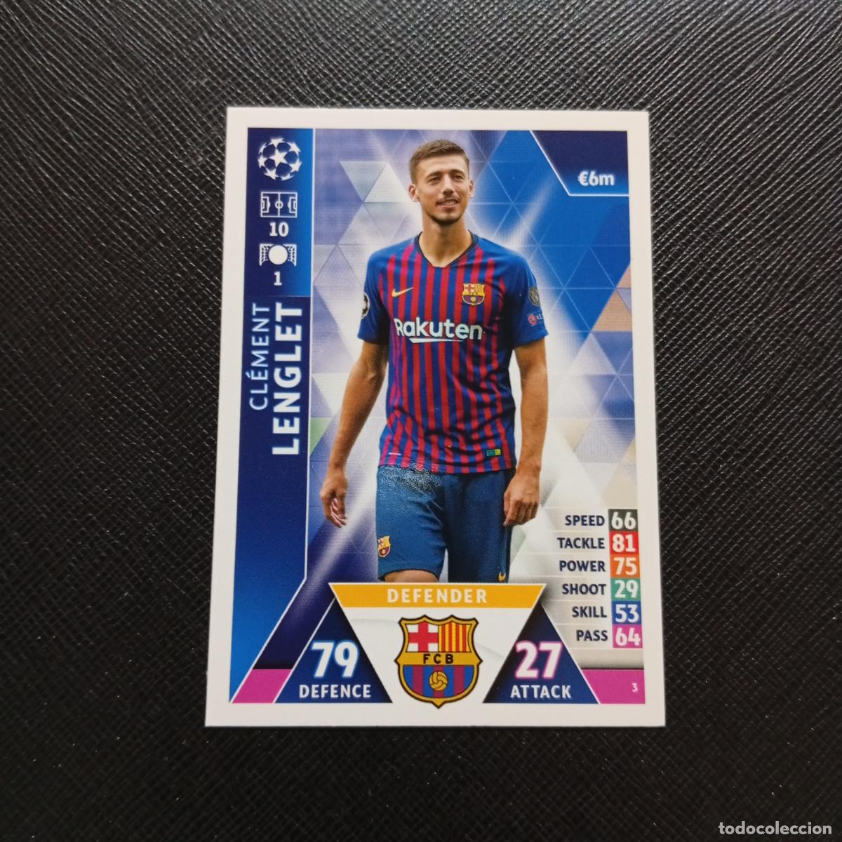 Cromos de F&uacute;tbol: 3 LENGLET BARCELONA TOPPS MATCH ATTAX 2018 2109 FUTBOL CROMO 18 19 - A34 PG100