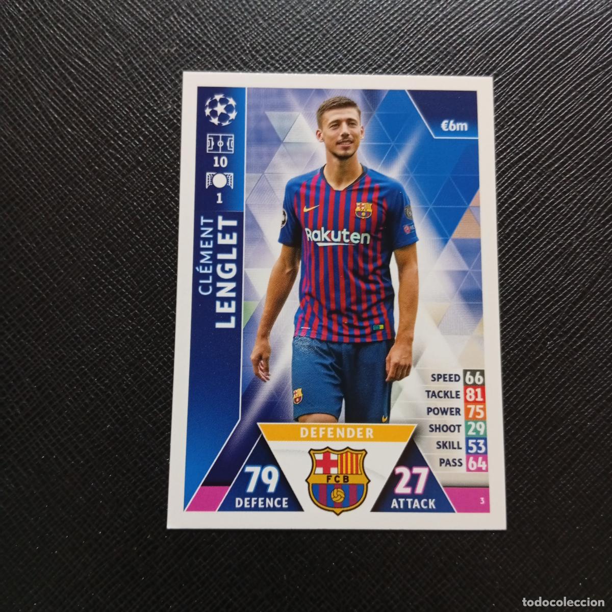 Cromos de F&uacute;tbol: 3 LENGLET BARCELONA TOPPS MATCH ATTAX 2018 2109 FUTBOL CROMO 18 19 - A34 PG100 B