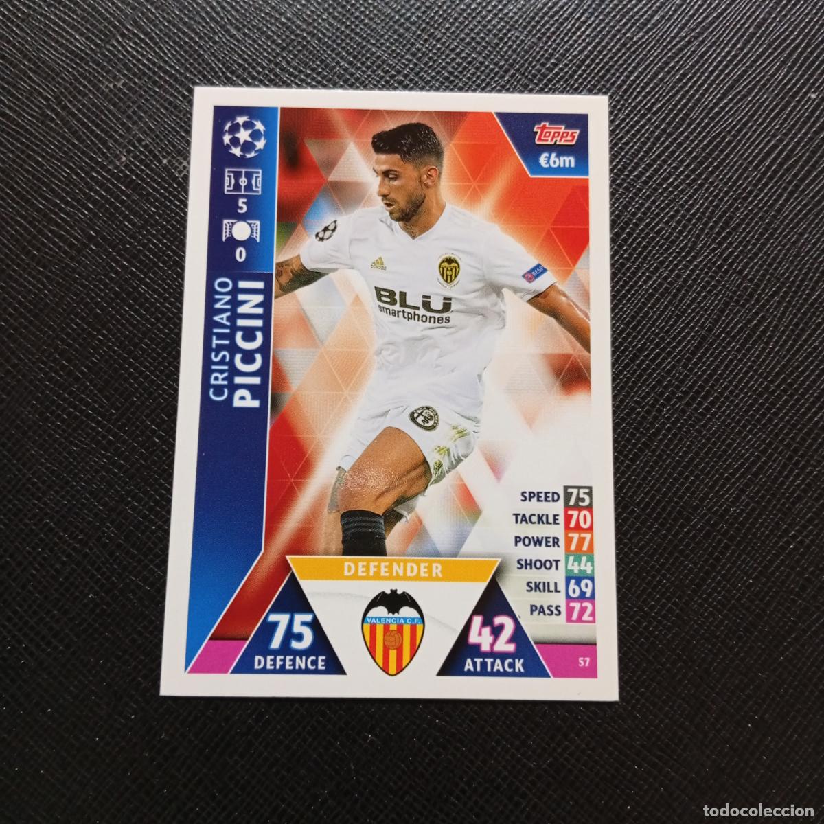 Cartes &agrave; collectionner de Football: 57 PICCINI VALENCIA TOPPS MATCH ATTAX 2018 2109 FUTBOL CROMO 18 19 - A34 PG208