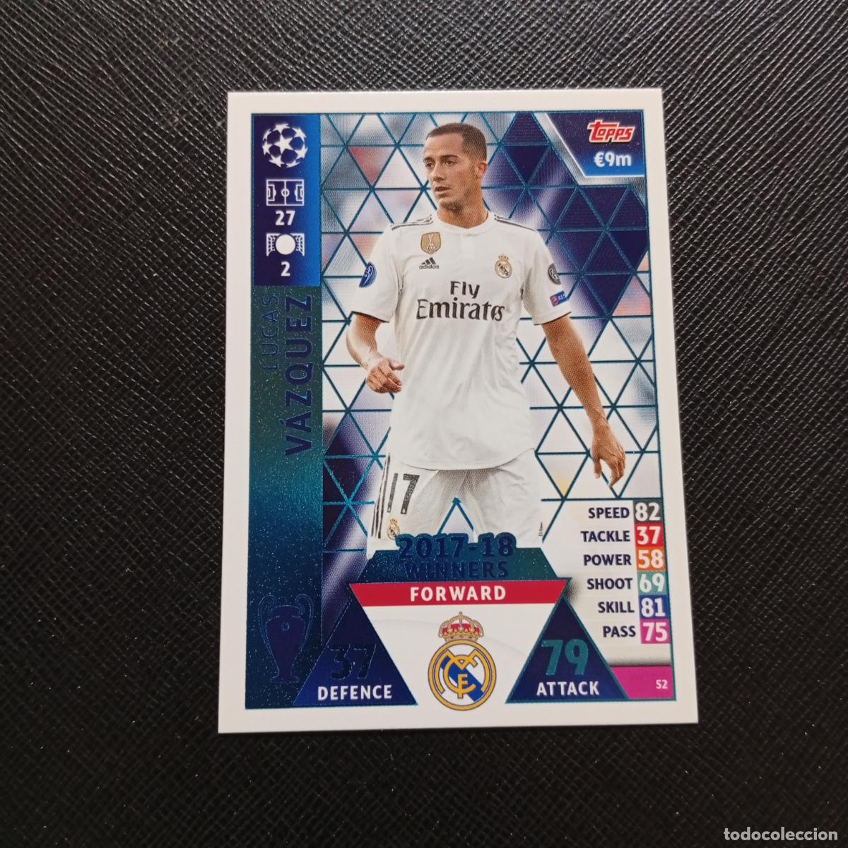 Cromos de F&uacute;tbol: 52 LUCAS VAZQUEZ REAL MADRID TOPPS MATCH ATTAX 2018 2109 FUTBOL CROMO 18 19 - A34 PG235 C