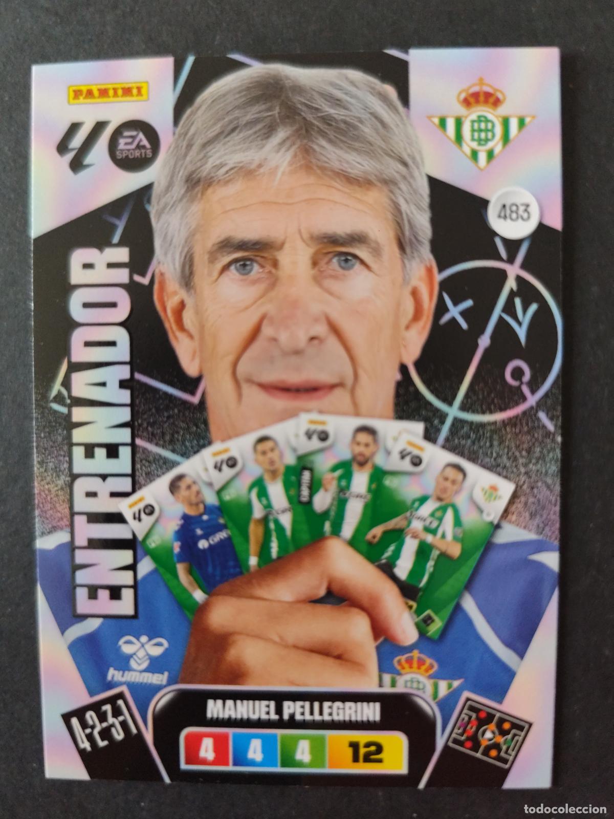 Cromos de Futebol: 483 MANUEL PELLEGRINI BETIS ENTRENADOR ADRENALYN 2025 2026 25 26 PEDIDO M&Iacute;NIMO 2&euro;
