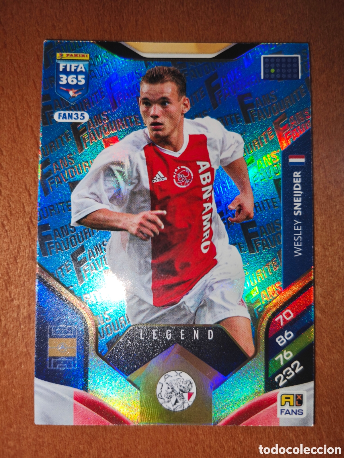 Football Stickers: Wesley Sneijder FAN35 Azul Blue Adrenalyn XL Fifa 365 2026 Ajax