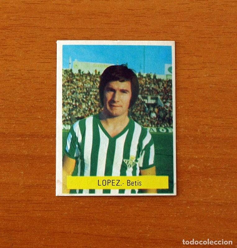 Football Stickers: Real Betis - L&oacute;pez - Editorial Fini MU 1975-1976, 75-76 - Nunca Pegado
