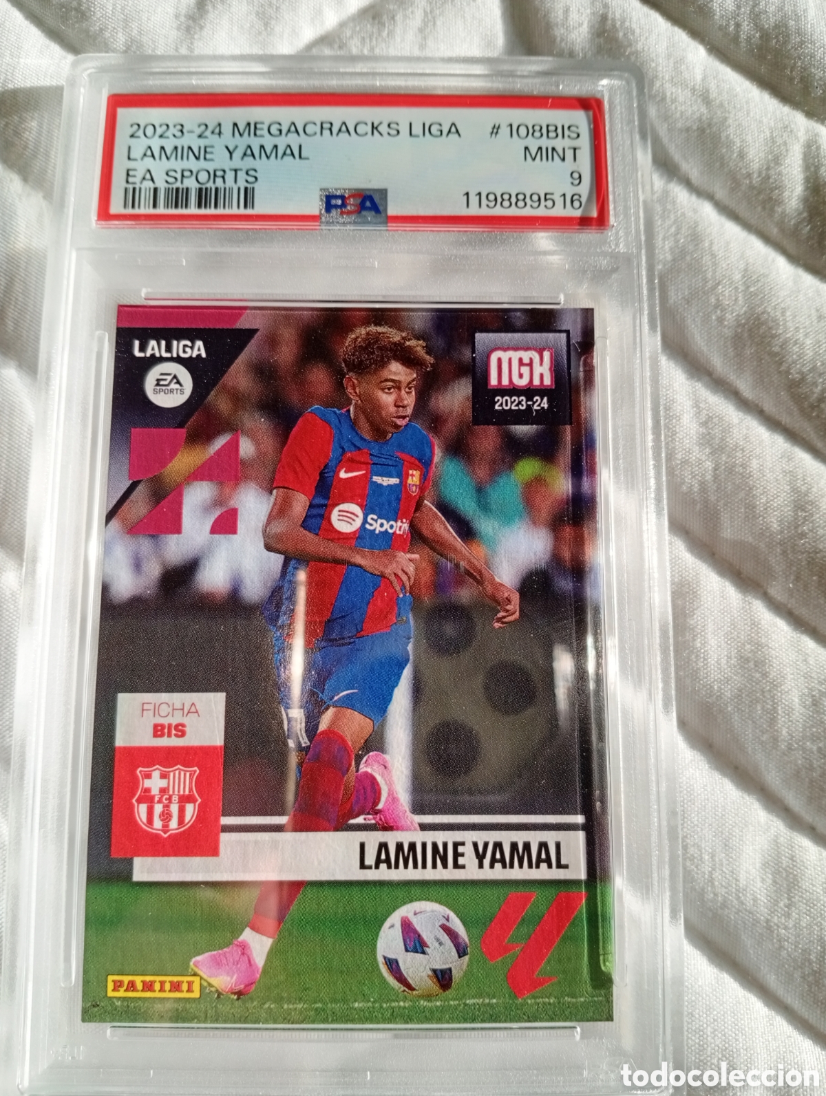Cromos de F&uacute;tbol: Lam&iacute;ne yamal megacracks rookie 108 bis PSA 9