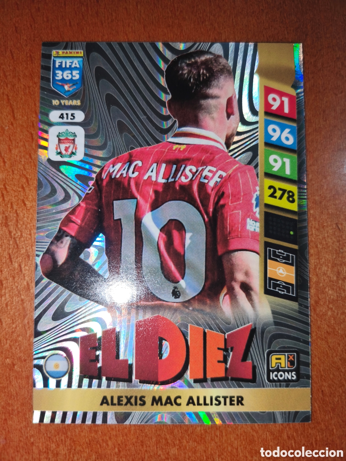 Cromos de F&uacute;tbol: Alexis Mac Allister n&deg;415 EL DIEZ Adrenalyn XL Fifa 365 2025 Liverpool