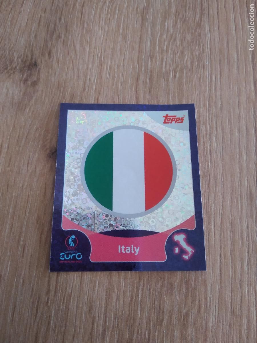 Cromos de F&uacute;tbol: 5 ESCUDO ITALIA CROMO TOPPS EURO FEMENINA 2025 EUROCOPA FUTBOL FEMENINO UEFA WOMEN'S EURO