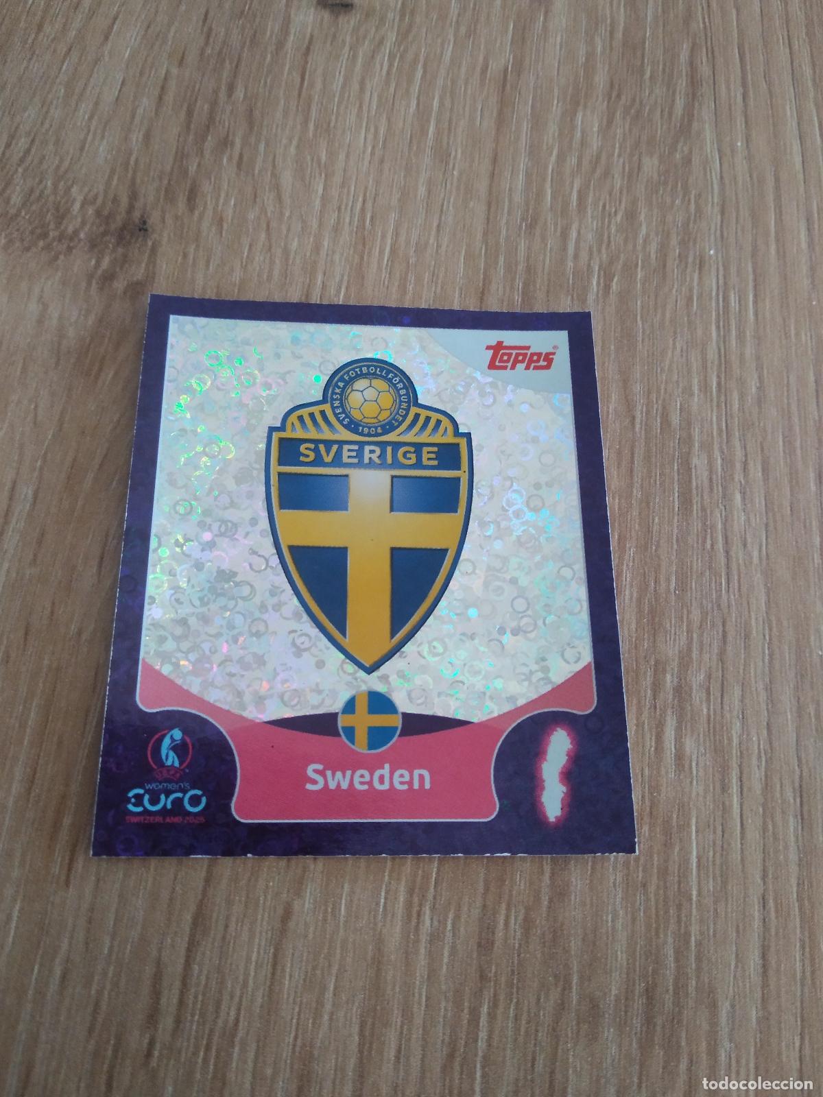 Fu&szlig;ball-Sticker: 19 SUECIA ESCUDO CROMO TOPPS EURO FEMENINA 2025 EUROCOPA FUTBOL FEMENINO UEFA WOMEN'S EURO