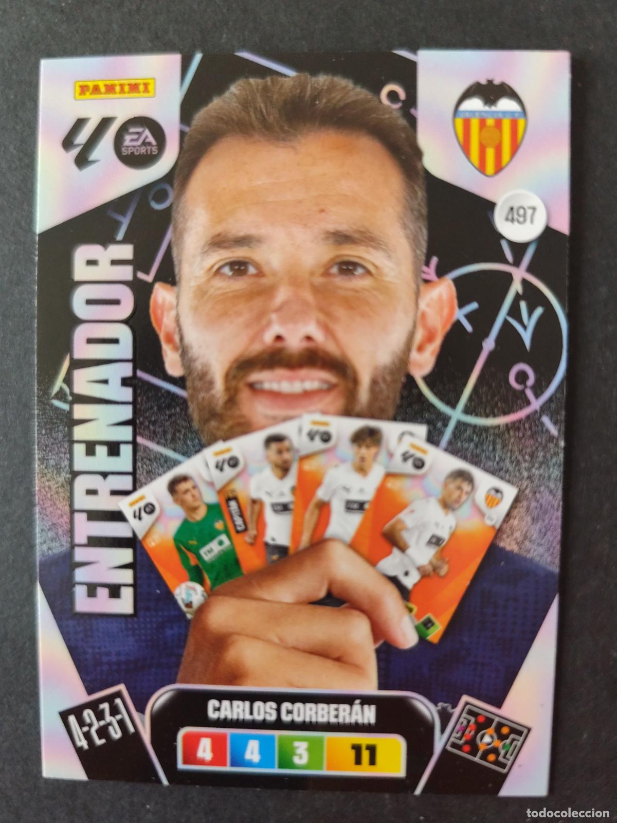 Cromos de F&uacute;tbol: 497 CARLOS CORBER&Aacute;N VALENCIA ENTRENADOR ADRENALYN 2025 2026 25 26 PEDIDO M&Iacute;NIMO 2&euro;