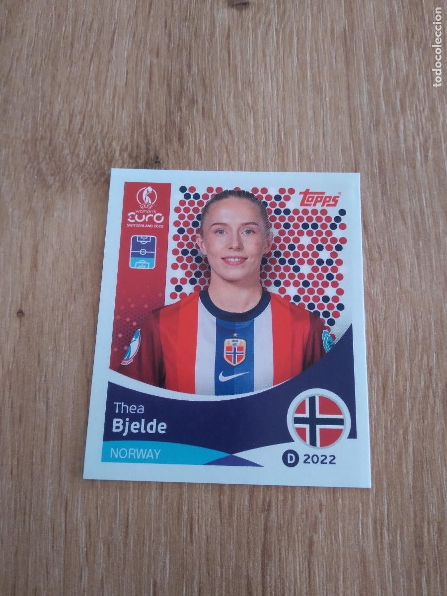 Cromos de F&uacute;tbol: 51 THEA BJELDE NORUEGA CROMO TOPPS EURO FEMENINA 2025 EUROCOPA FUTBOL FEMENINO UEFA WOMEN'S EURO