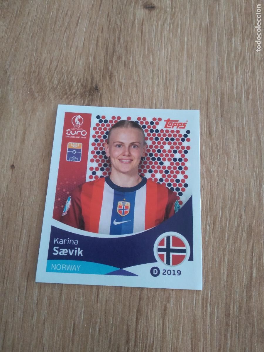 Cartes &agrave; collectionner de Football: 60 KARINA SAEVIK NORUEGA CROMO TOPPS EURO FEMENINA 2025 EUROCOPA FUTBOL FEMENINO UEFA WOMEN'S EURO