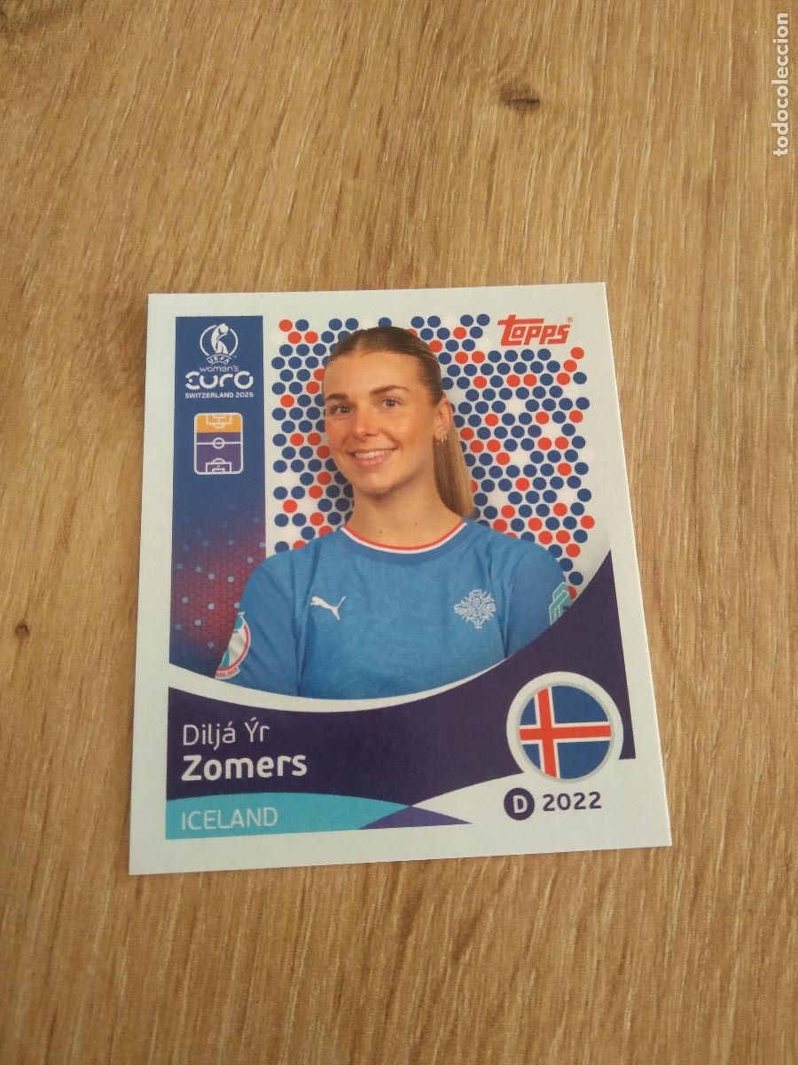 Fu&szlig;ball-Sticker: 75 DILJA YR ZOMERS ISLANDIA CROMO TOPPS EURO FEMENINA 2025 EUROCOPA FUTBOL FEMENINO UEFA WOMEN'S