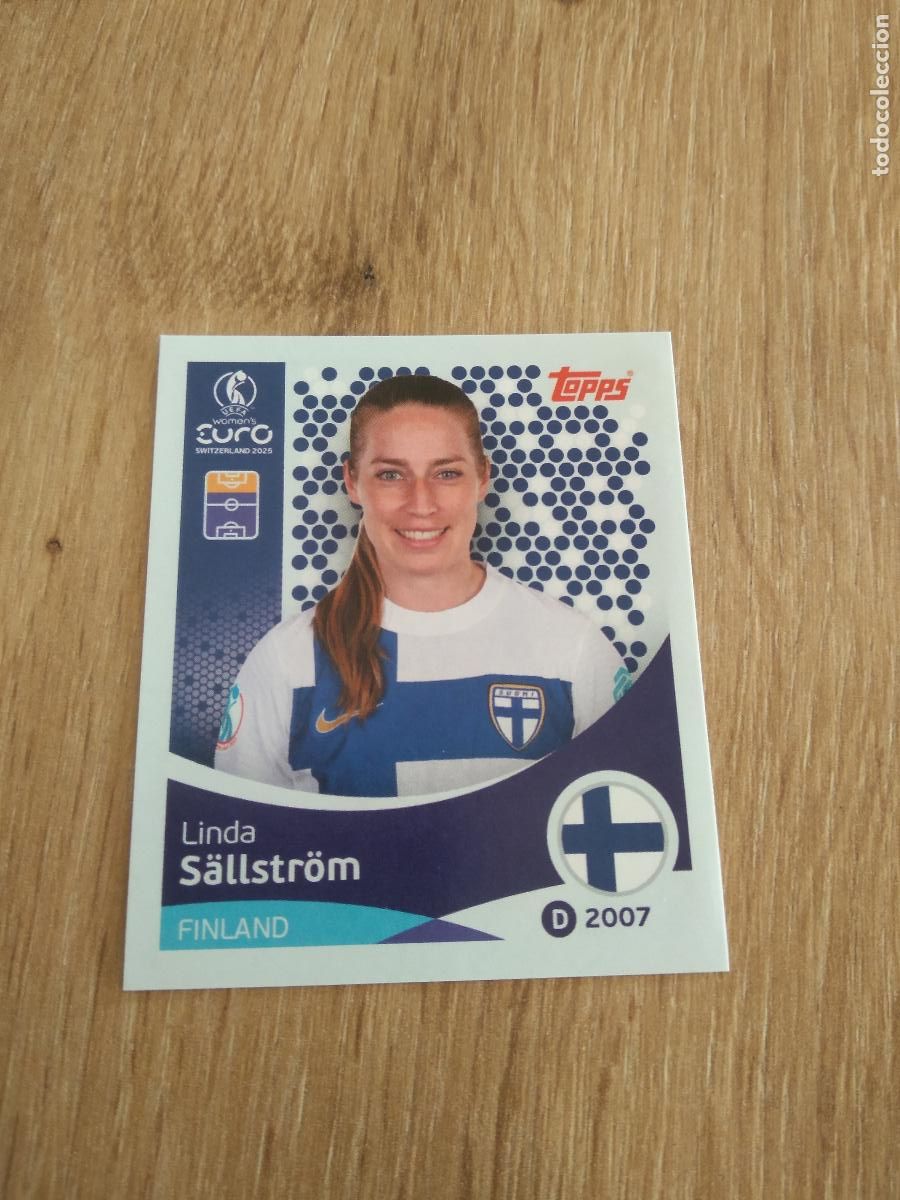 Cromos de F&uacute;tbol: 92 LINDA SALLSTROM FINLANDIA CROMO TOPPS EURO FEMENINA 2025 EUROCOPA FUTBOL FEMENINO UEFA WOMEN'S