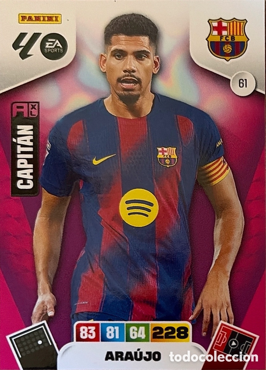 Figurine di Calcio: 61.- ARAUJO (BARCELONA) ADRENALYN XL LIGA 2025/26 (PANINI)