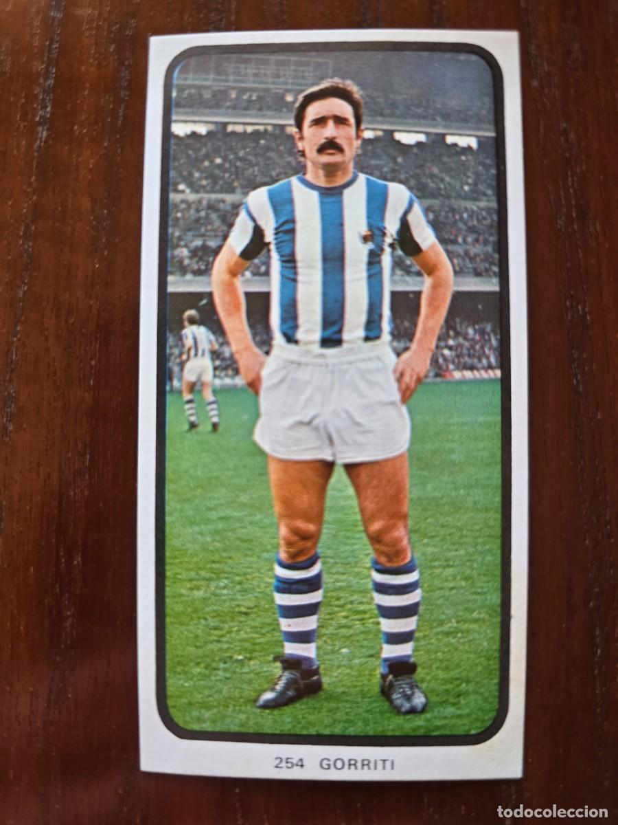 Figurine di Calcio: Liga Futbol 1973-74 Cromo 254.Gorriti Real Sociedad.Ruiz Romero.nuevo de sobre y sin pegar