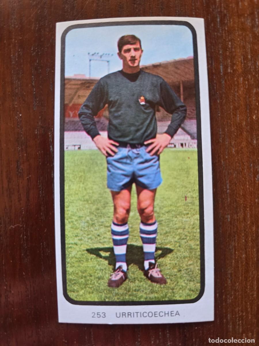 Cromos de f&uacute;tbol: Liga Futbol 1973-74 Cromo 253.Urruticoechea Real Sociedad.Ruiz Romero.nuevo de sobre y sin pegar
