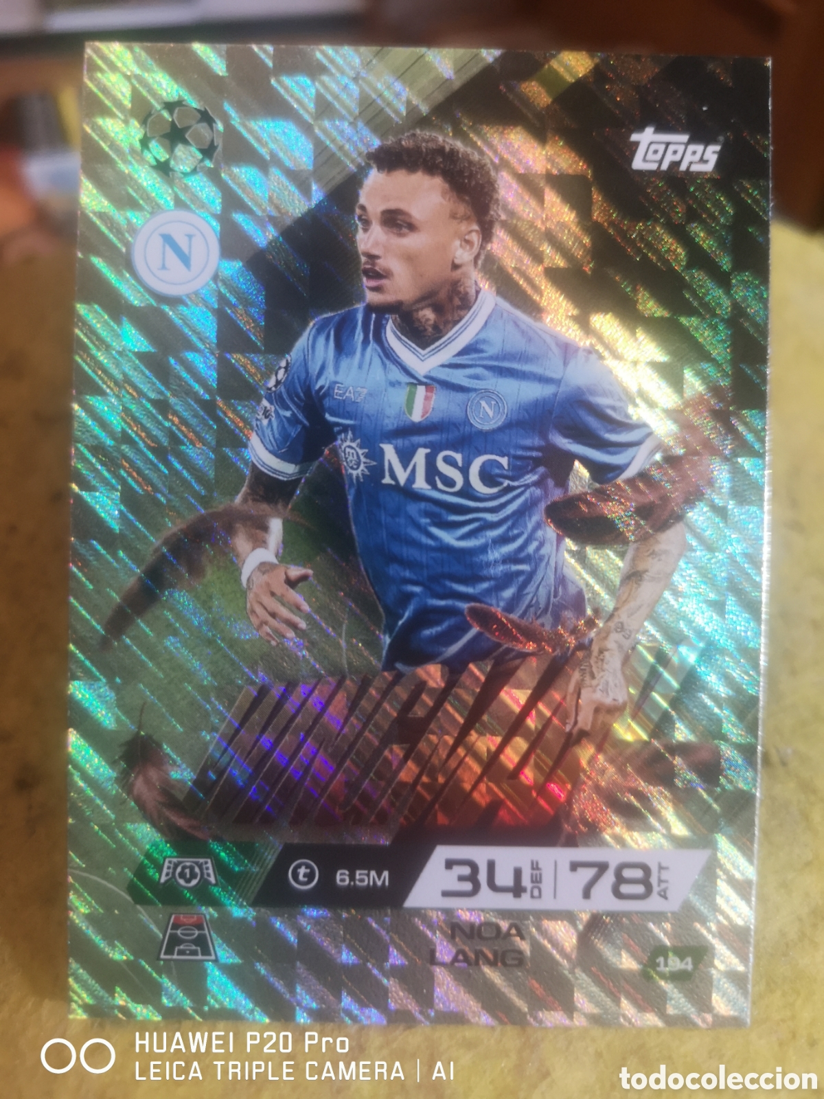 Fu&szlig;ball-Sticker: 194 NOA LANG - WINGMAN MATCH ATTAX EXTRA 2025 2026 - NAPOLES