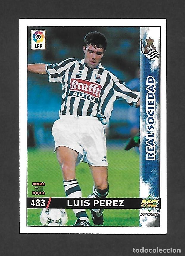Fu&szlig;ball-Sticker: 483 LUIS PEREZ (REAL SOCIEDAD) ULTIMA HORA , MUNDICROMO LAS FICHAS DE LA LIGA 1998 1999