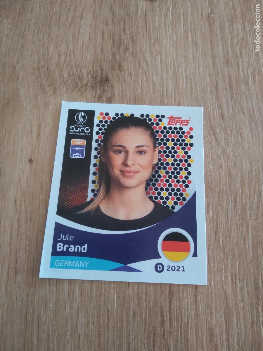 Fu&szlig;ball-Sticker: 187 JULE BRAND ALEMANIA CROMO TOPPS EURO FEMENINA 2025 EUROCOPA FUTBOL FEMENINO UEFA WOMEN'S