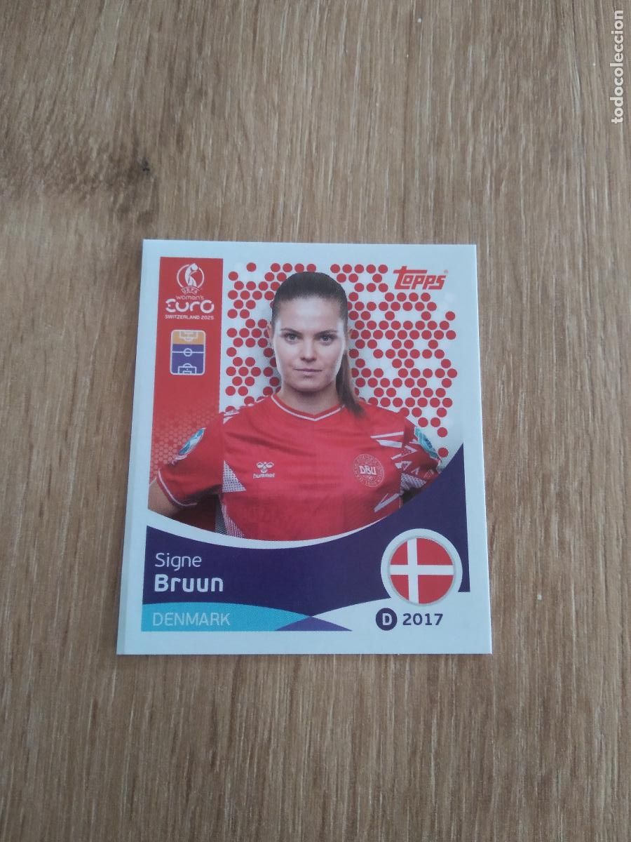 Cromos de F&uacute;tbol: 220 SIGNE BRUUN DINAMARCA CROMO TOPPS EURO FEMENINA 2025 EUROCOPA FUTBOL FEMENINO UEFA WOMEN'S