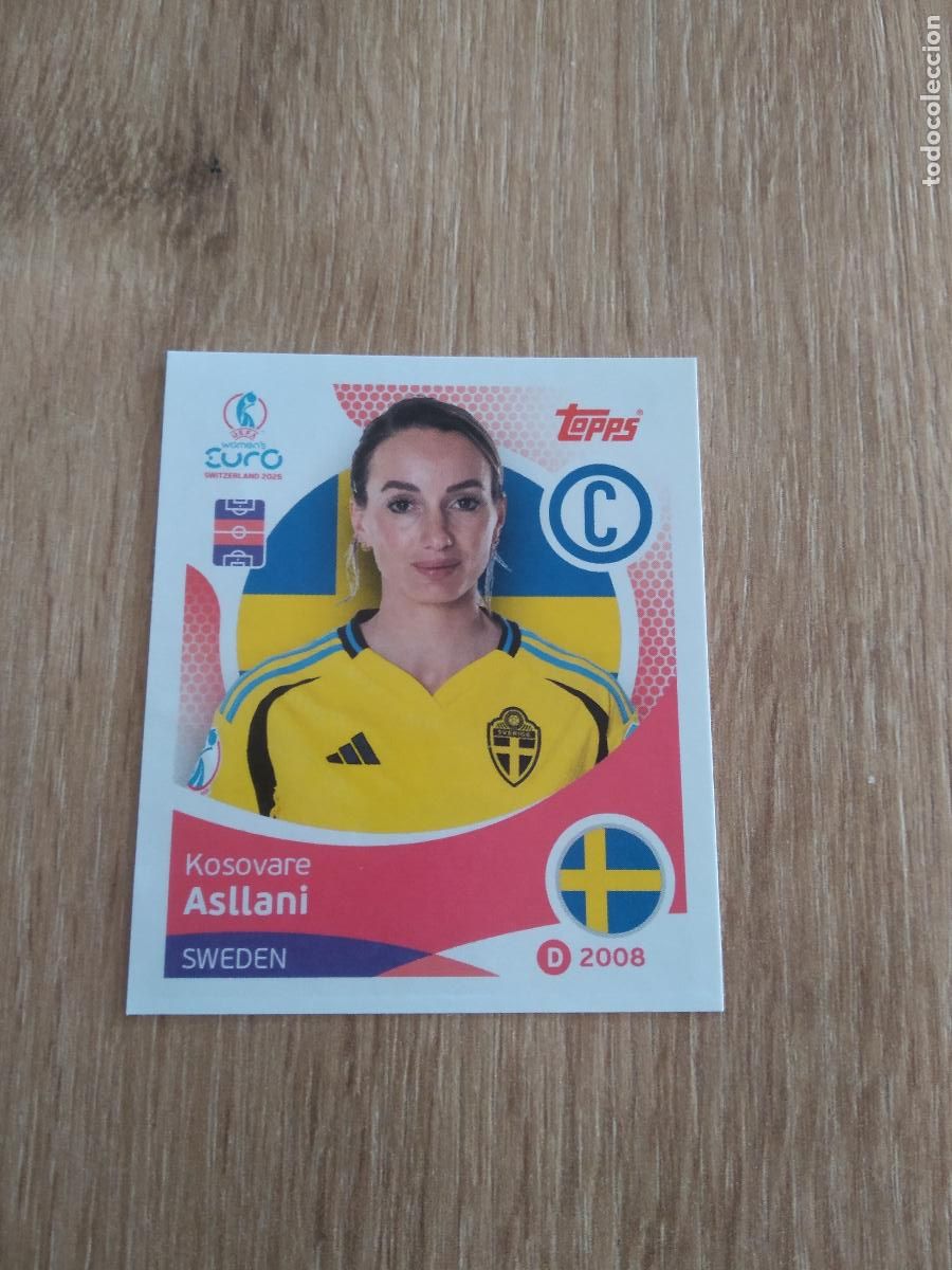 Cromos de F&uacute;tbol: 222 KOSOVARE ASLLANI SUECIA CROMO TOPPS EURO FEMENINA 2025 EUROCOPA FUTBOL FEMENINO UEFA WOMEN'S