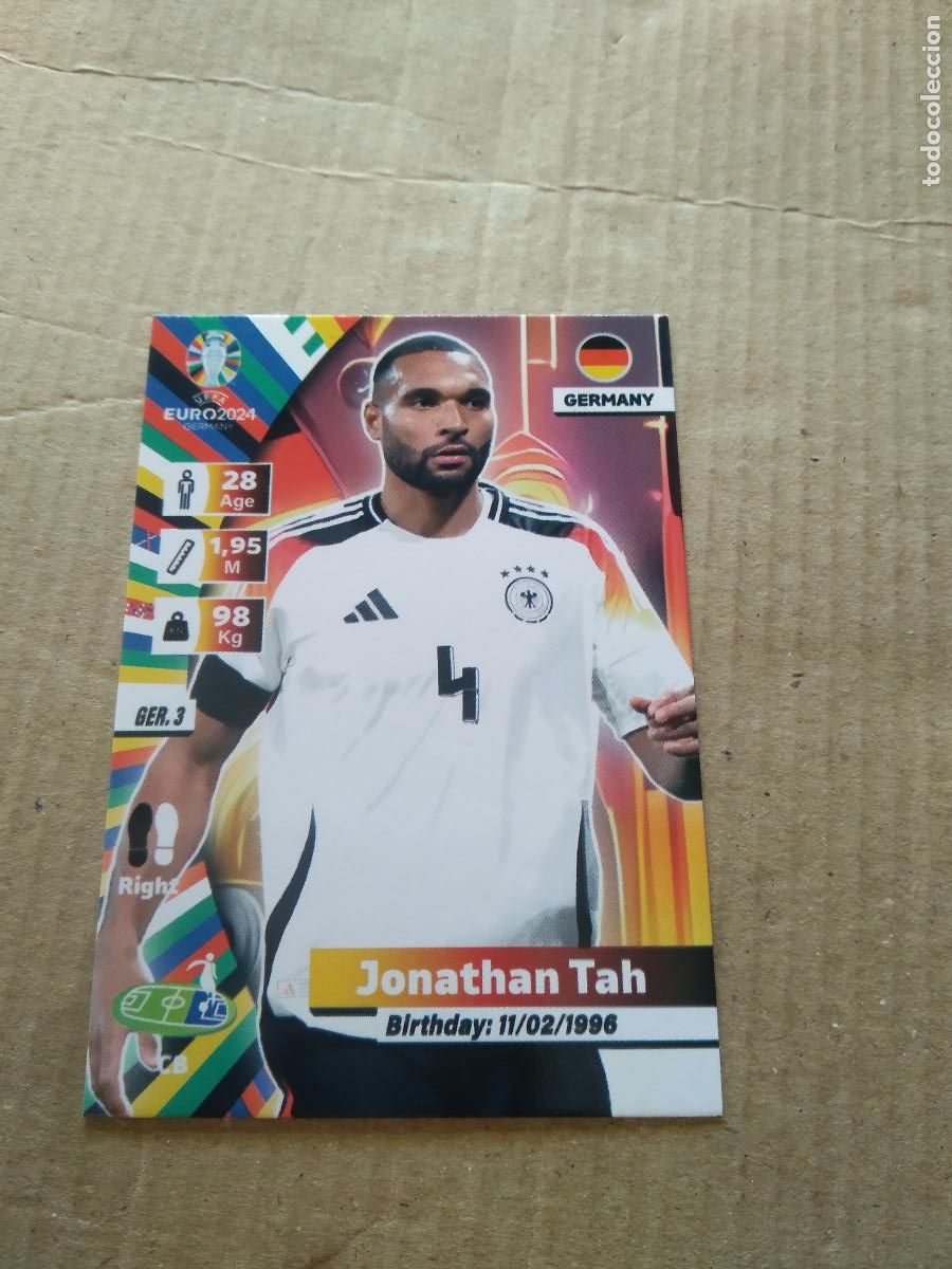Cromos de F&uacute;tbol: GER 3 JONATHAN TAH ALEMANIA CROMO FUTBOL EURO 2024 EUROCOPA FLASH EDITION