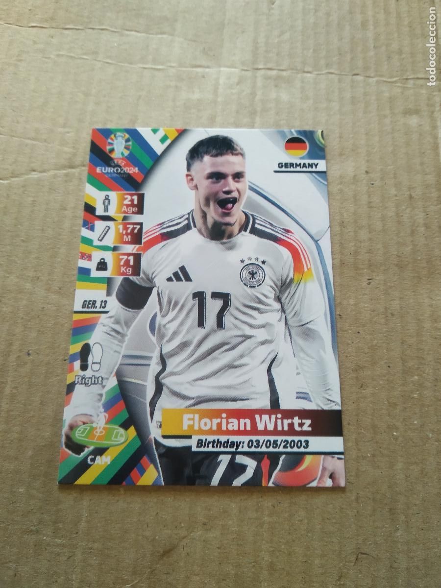 Cromos de F&uacute;tbol: GER 13 FLORIAN WIRTZ ALEMANIA CROMO FUTBOL EURO 2024 EUROCOPA FLASH EDITION