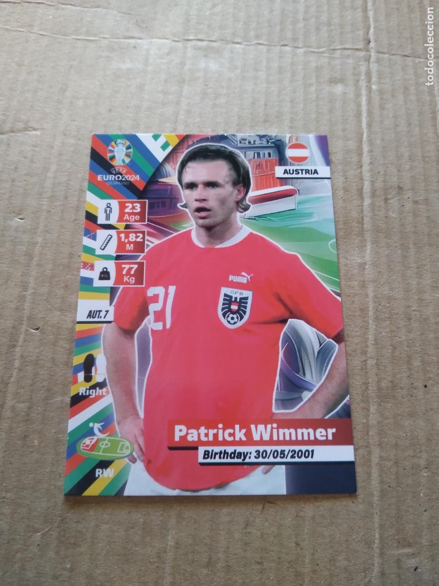Cromos de F&uacute;tbol: AUT 7 PATRICK WIMMER AUSTRIA CROMO FUTBOL EURO 2024 EUROCOPA FLASH EDITION