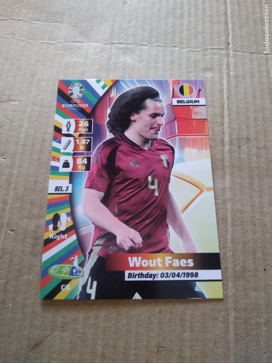 Cromos de F&uacute;tbol: BEL 3 WOUT FAES BELGICA CROMO FUTBOL EURO 2024 EUROCOPA FLASH EDITION