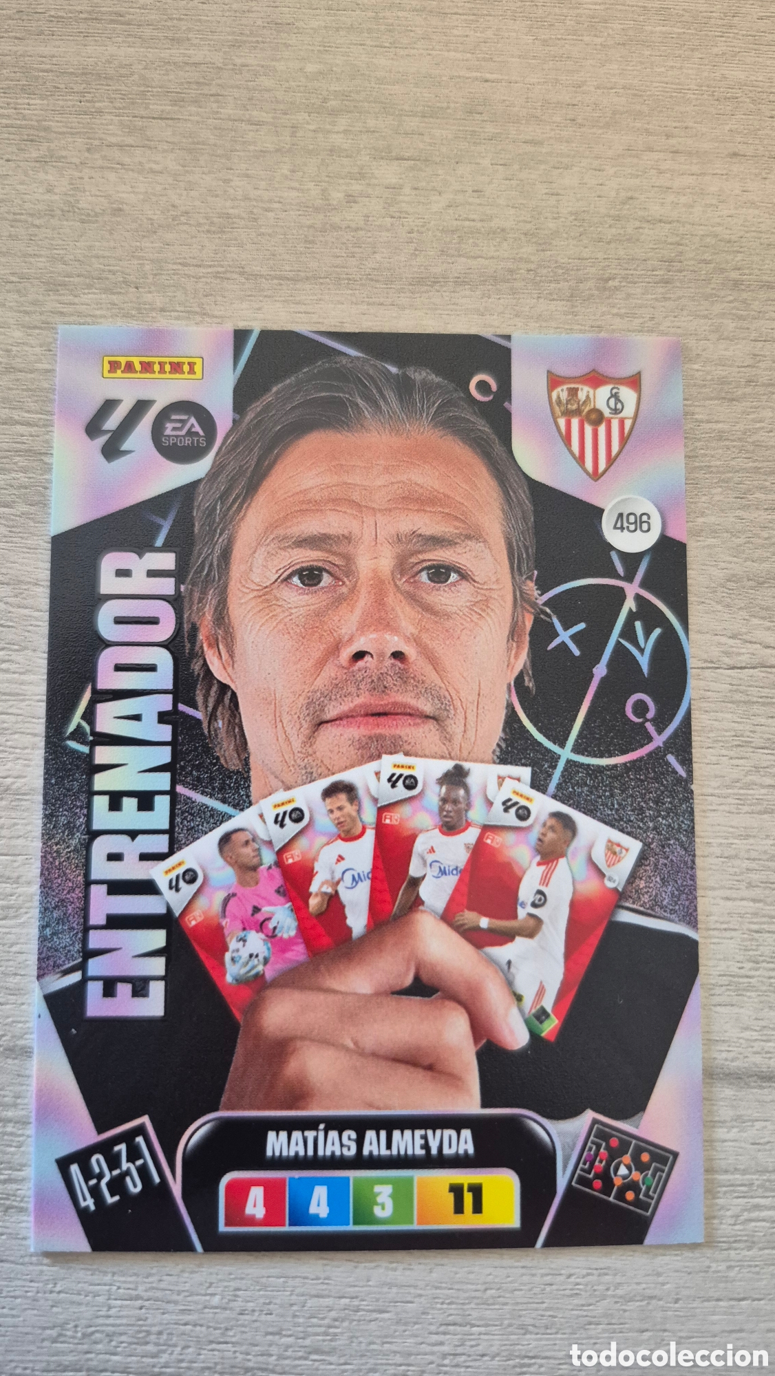 Cromos de F&uacute;tbol: N&deg;496 Sevilla Mat&iacute;as Almeyda Adrenalyn 25/26