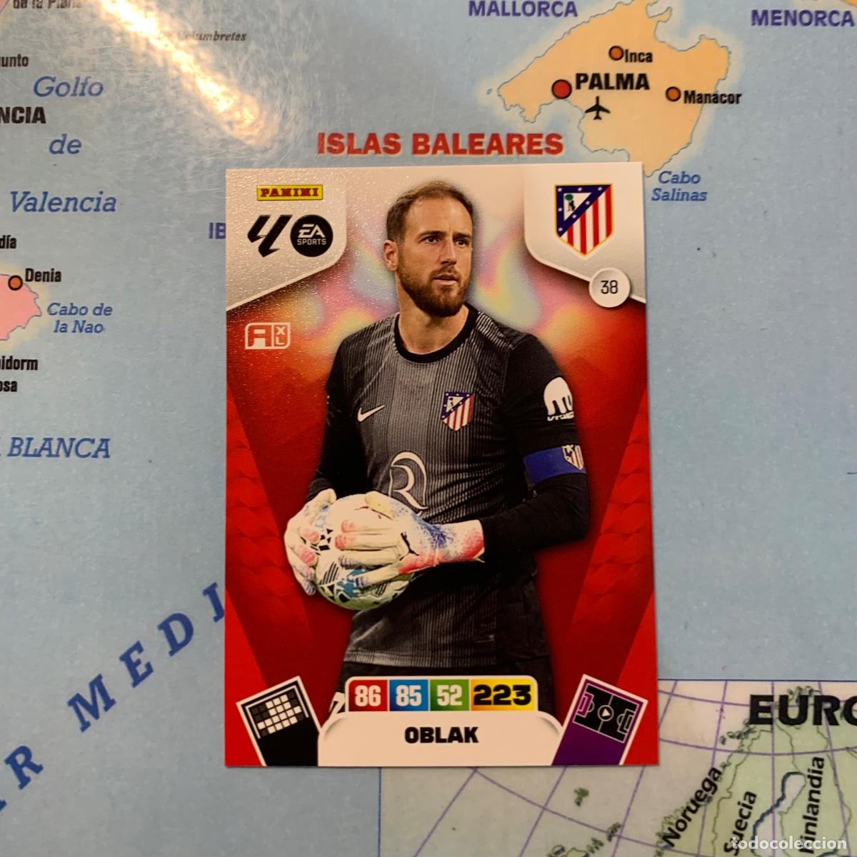 Fu&szlig;ball-Sticker: Oblak n&uacute;mero 38 del Atl&eacute;tico de Madrid cromo adrenalyn XL 25-26 2025-2026